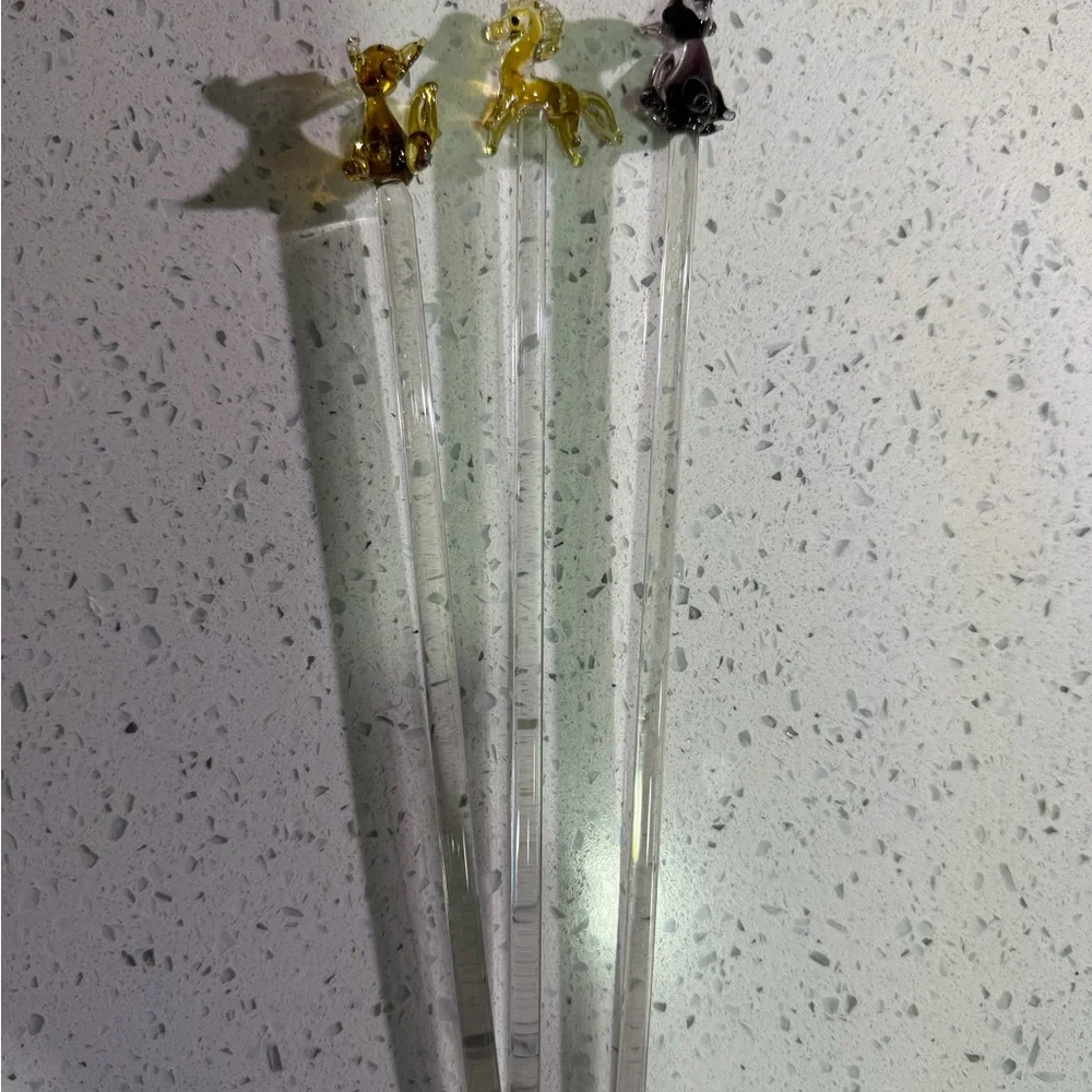 Fruit Glass Stirring Sticks Set – Green, Red & Yellow
